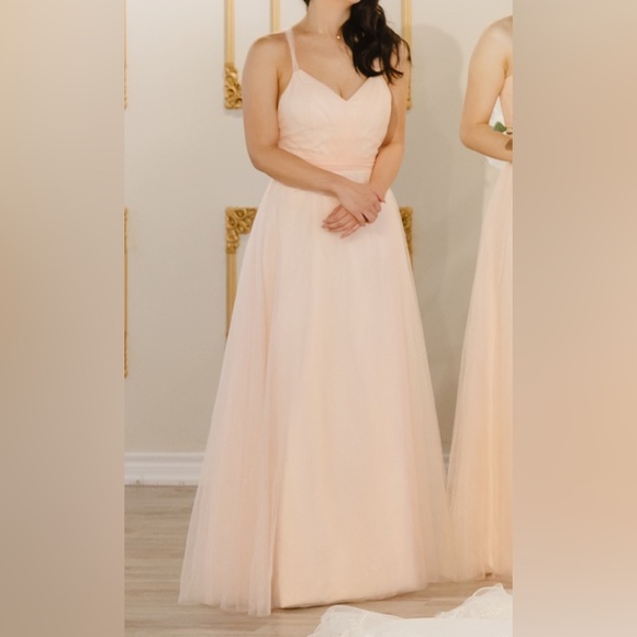 custom made bridesmaid dress pink maxi - Picture 4 of 11